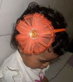 TIARA FLOR LARANJA